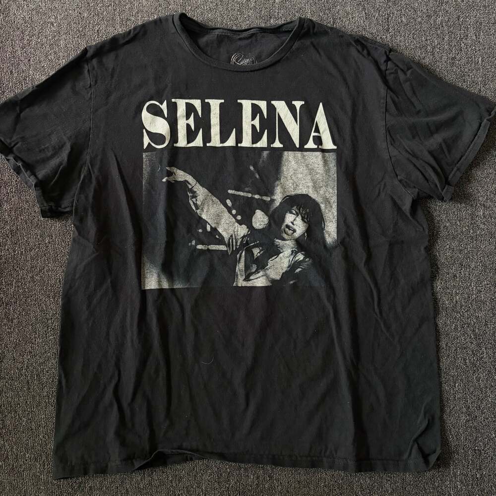 Vintage Y2k Selena Tex Mex Band Tour Artist Black Graphic Tee Men's XL